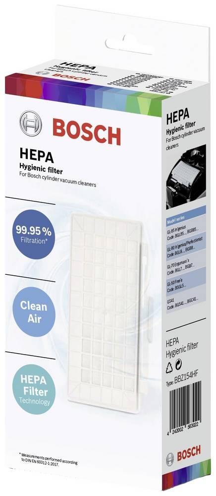 Bosch BBZ154HF vacuum accessory/supply - Bosch BBZ154HF, White, 100 g,