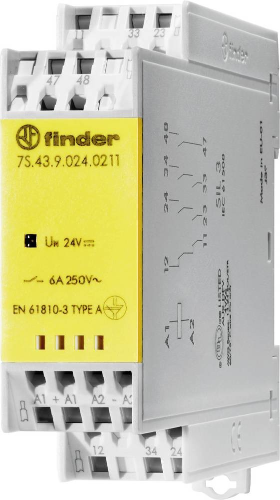 Finder 7S.43.9.024.0211 Relais Schaltstrom (max.): 6 A 1 Öffner, 2