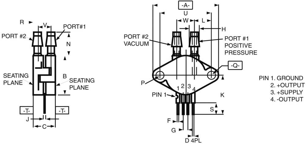 NXP Semiconductors MPX2010DP Drucksensor 1 St. 0 kPa up to 10 kPa