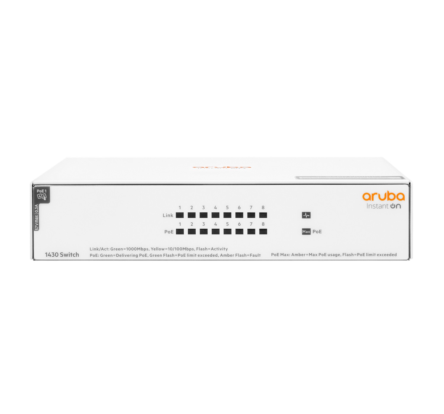 HPE Networking Instant On 1430 8G Class4 PoE 64W lüfterlos unmanaged