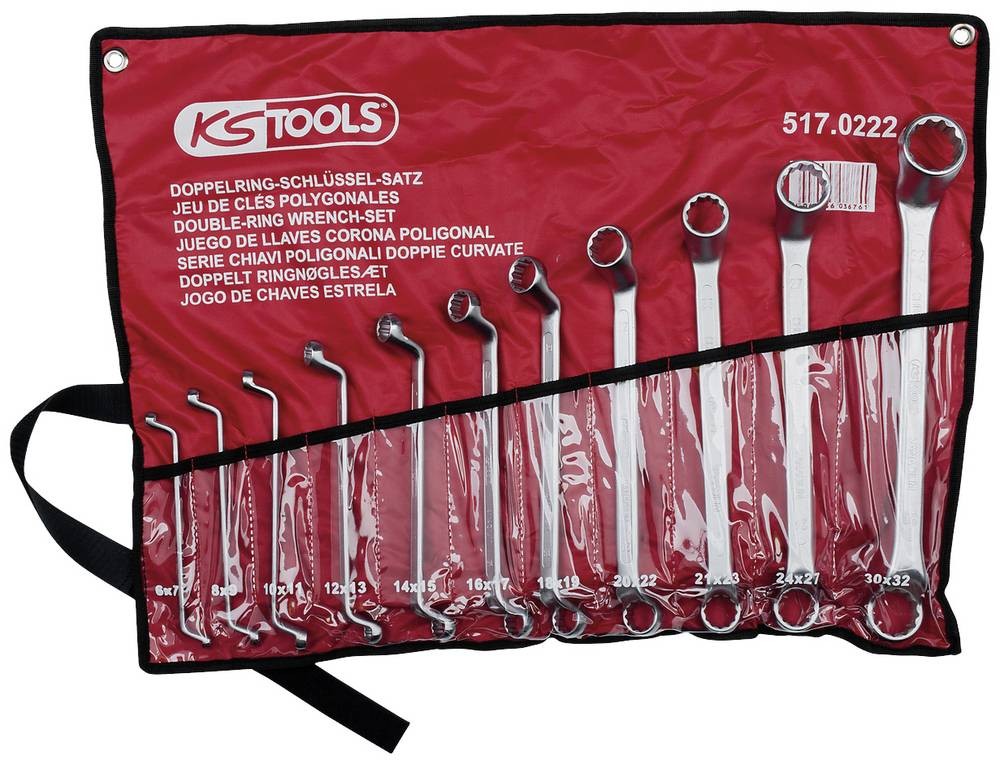KS Tools 517.0222 Ringschlüssel 11teilig Schlüsselweite (Metrisch)