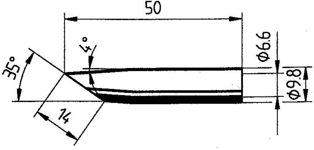 Ersa 0832GDLF Lötspitze angeschrägt Spitzen-taille 14mm Inhalt 1 pc(