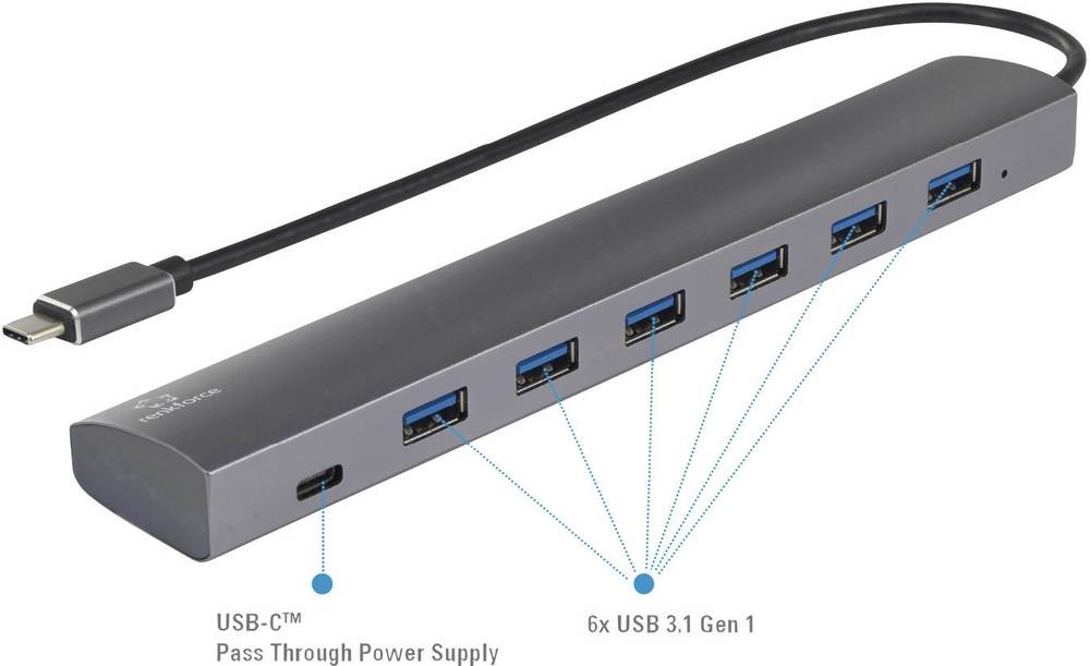 Renkforce RF-3374946 interface hub USB 3.2 Gen 1 (3.1 Gen 1) Type-C