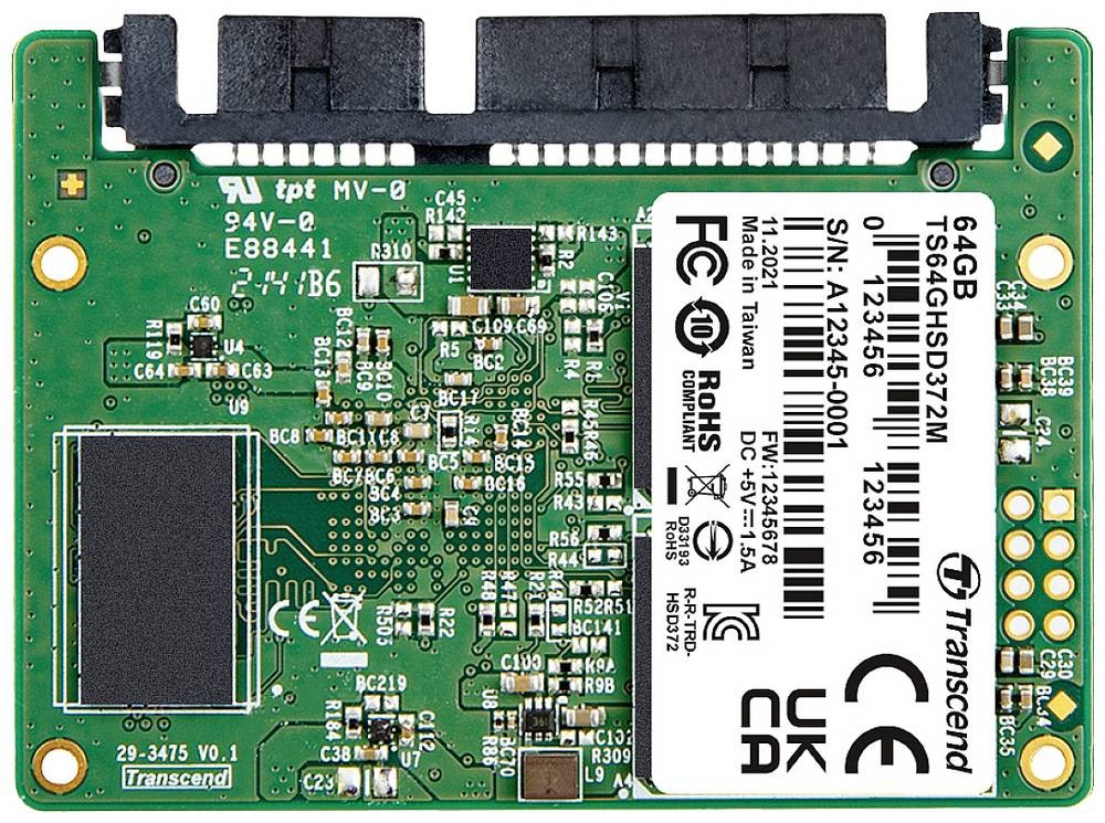 Transcend HSD372M 64 GB Half-slim Serial ATA III MLC NAND - Transcend