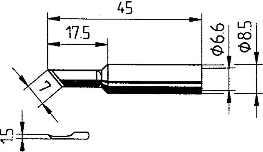 Ersa 0832AD Lötspitze angeschrägt, ERSADUR Spitzen-taille 1.50mm