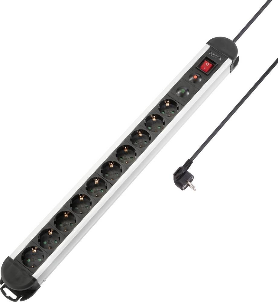 Sygonix SY-4755860 Überspannungsschutz-Steckdosenleiste Silber,