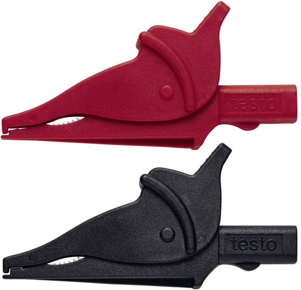 Testo 0590 0008 Krokodilklemmen-Set female 4mm CAT III 600V black, Rot