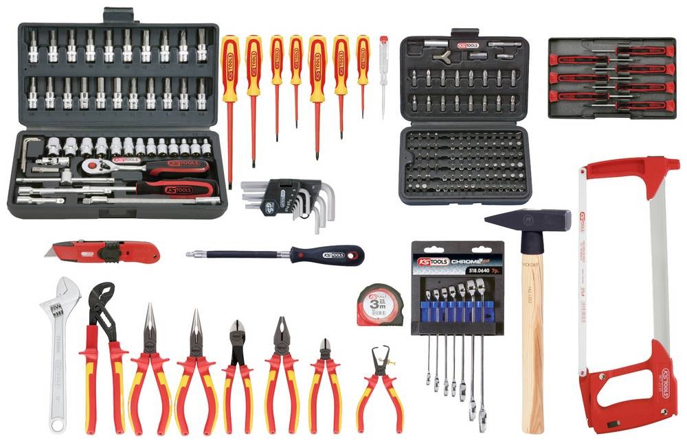 KS Tools 117.0195 Elektriker Werkzeug-Pilotensuitcase bestückt