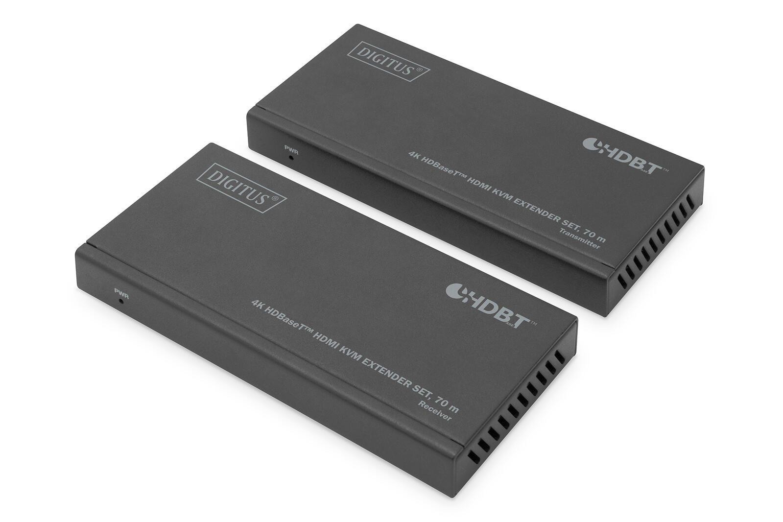 Digitus 4K HDBaseT HDMI KVM extender set, 70 m - Digitus 4K