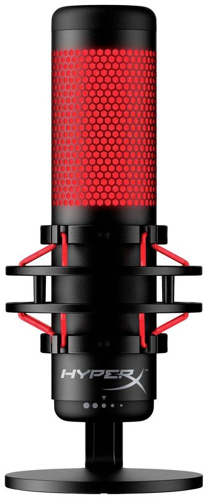 HyperX QuadCast - USB Microphone (Black-Red) - Red Lighting -