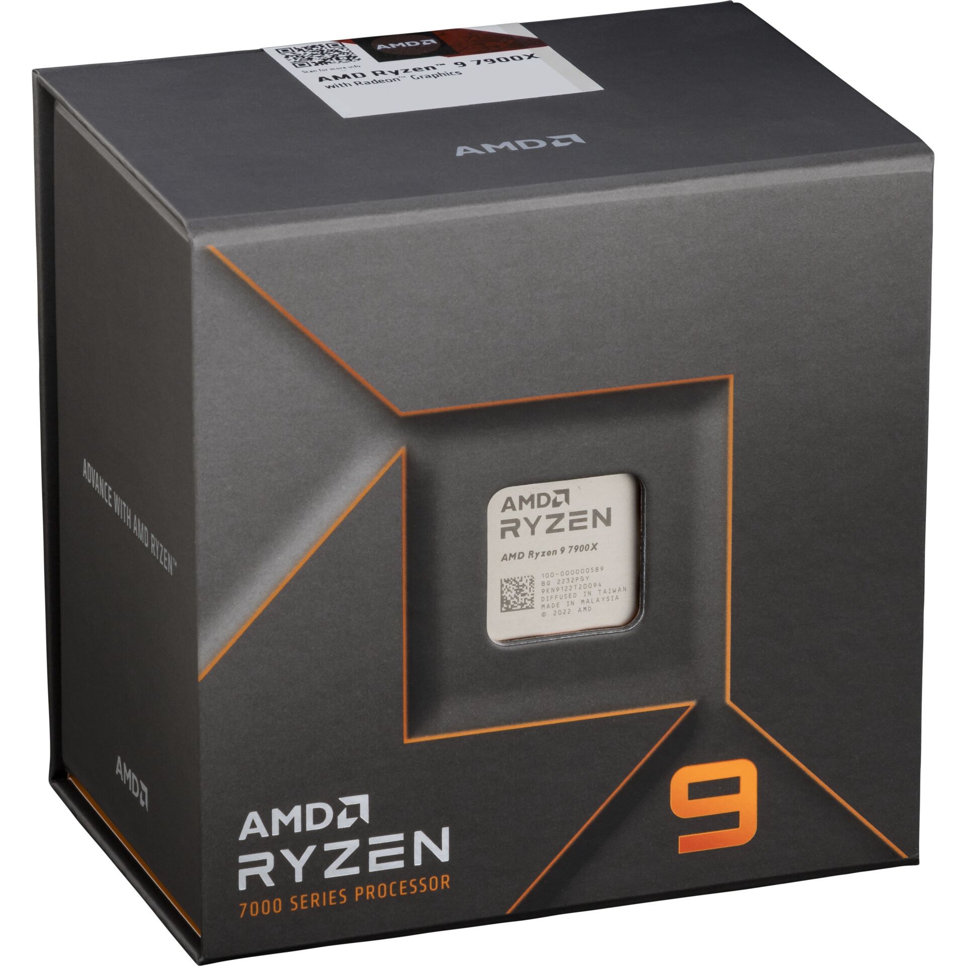 AMD AM5 Ryzen 9 7900X Box 4,7GHz 12xCore 76MB 170W