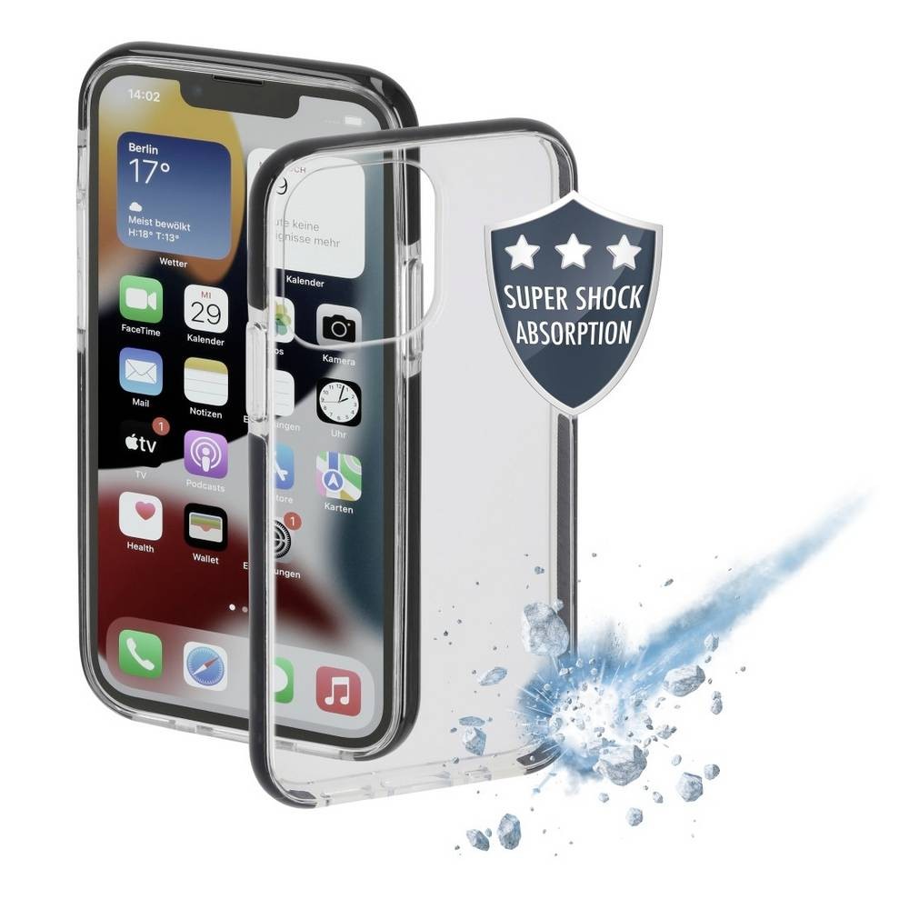 Hama 00215555 mobile phone case 17 cm (6.7") Cover Black, Transparent