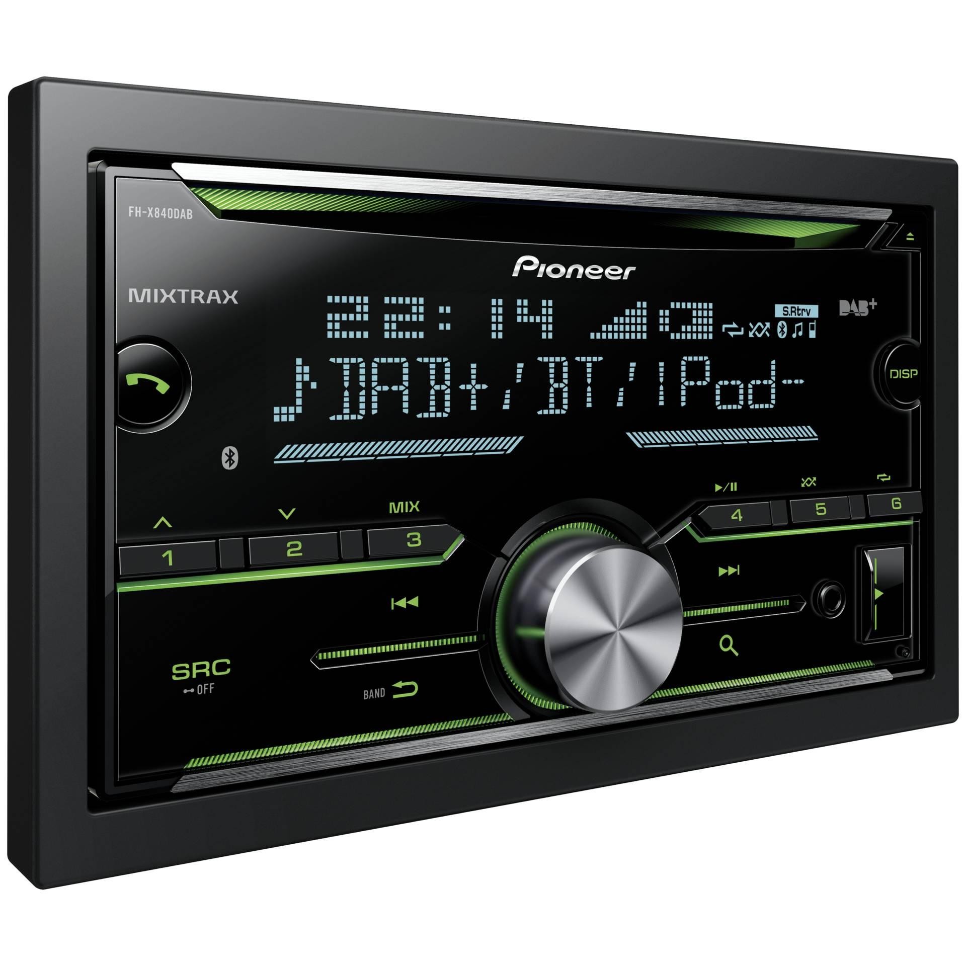Pioneer FH-X840DAB double-DIN Autoradio Bluetooth -kit mains libres,