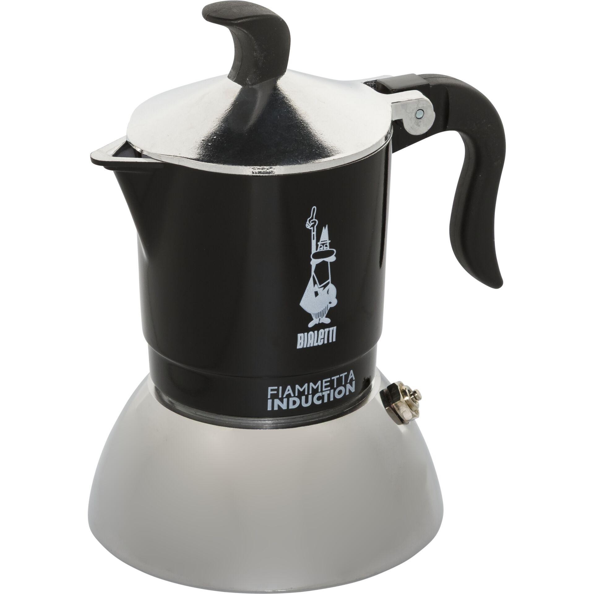Bialetti Fiammetta Induction Moka pot 0.1 L Black, Stainless steel -