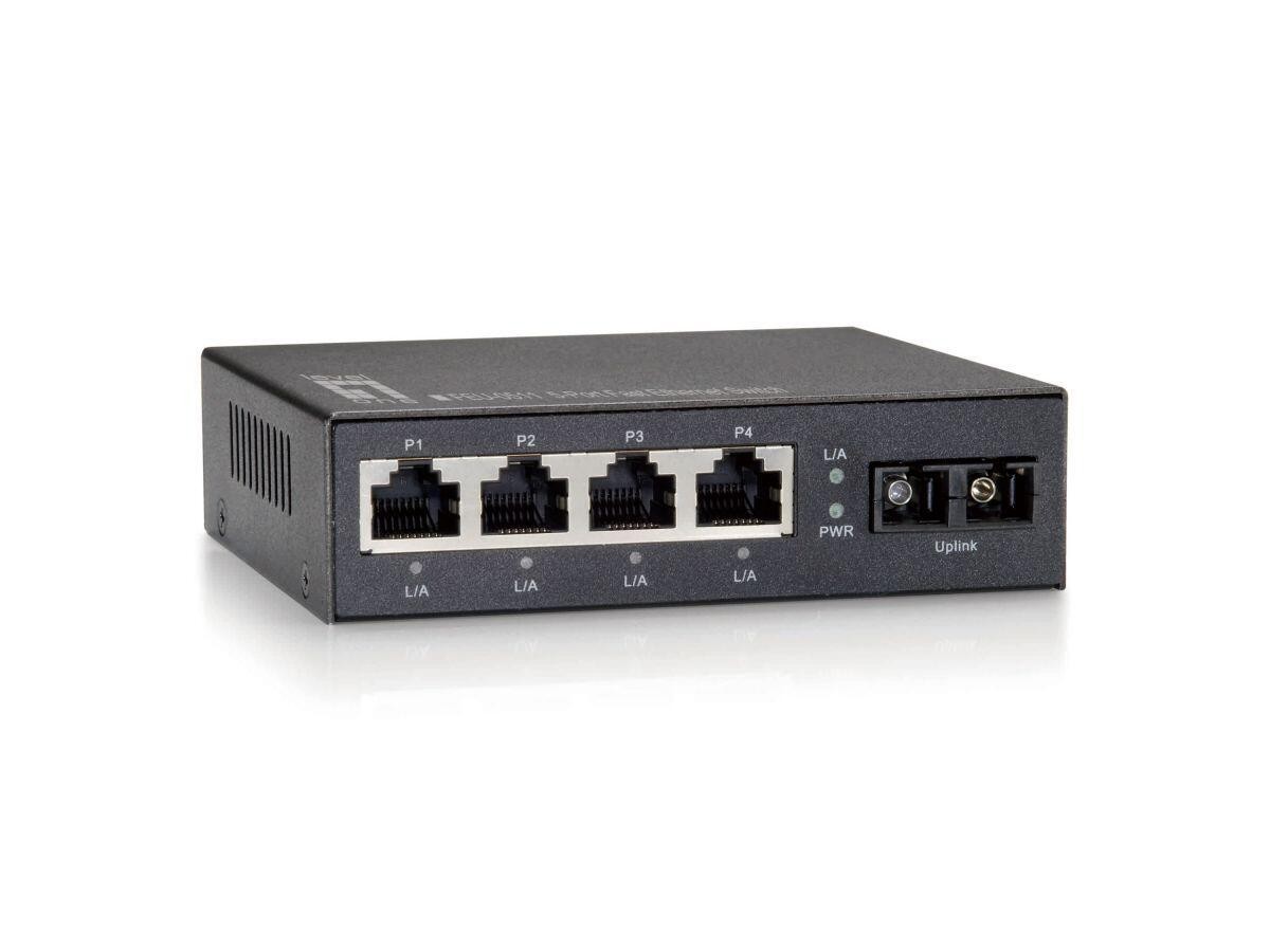Level One Switch 4x FE FEU-0511 1x SC MM Fiber Metall