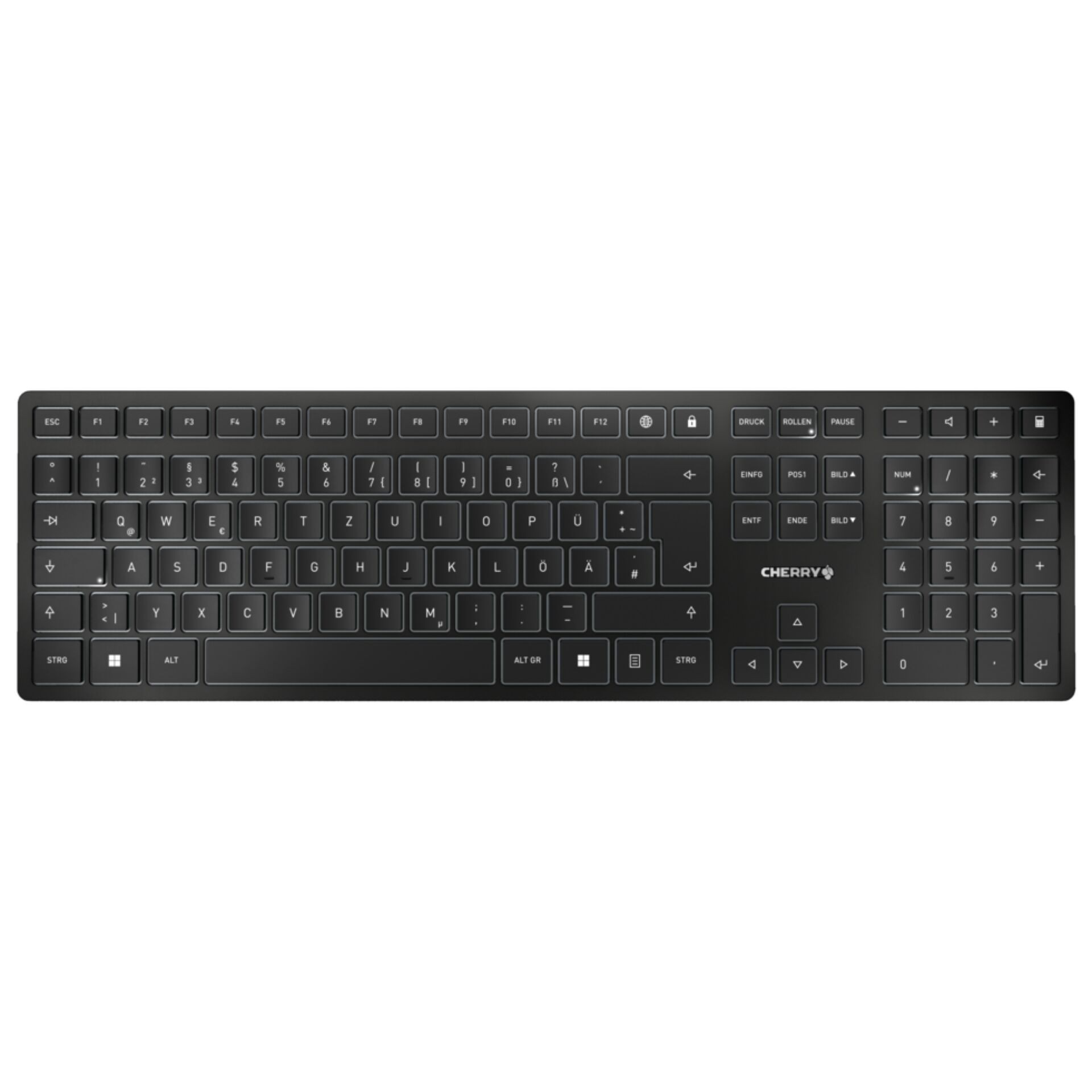 CHERRY KW 9100 SLIM Kabellos Tastatur Deutsch, QWERTZ Schwarz