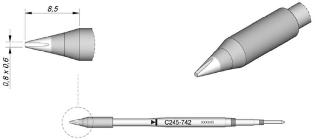 JBC Tools C245742 Lötspitze Meißelform, gerade Spitzen-Größe 0.
