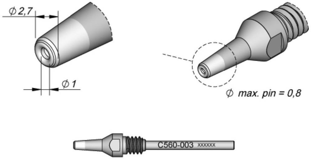 JBC Tools C560003 Entlötspitze Spitzen-Talla 2.7mm Inhalt 1 pieza