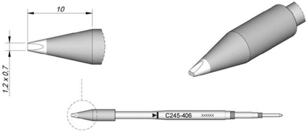 JBC Tools C245406 Lötspitze Meißelform, gerade Spitzen-dimensione 0.