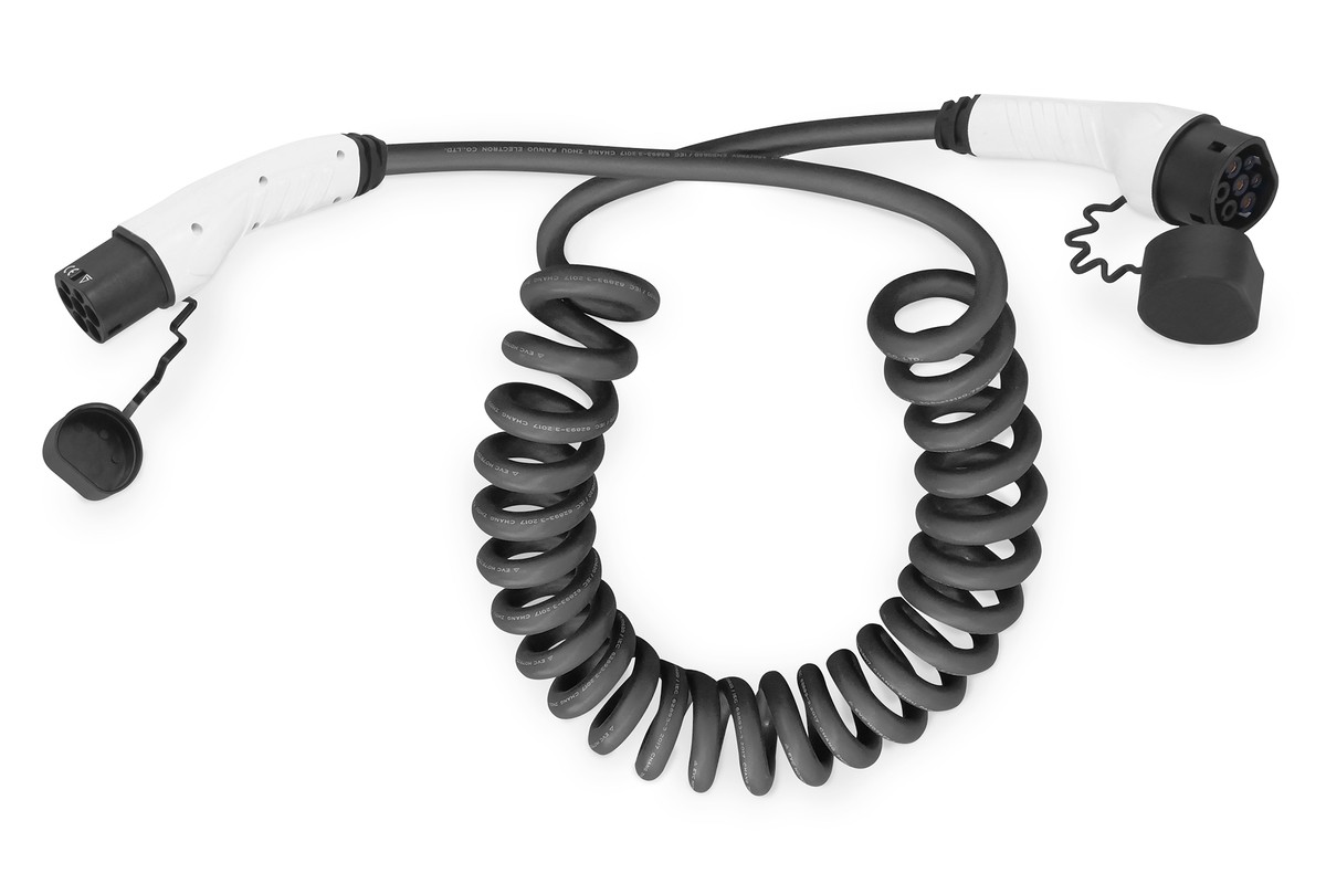 DIGITUS KFZ - charging cable Spiral, 10 m, Typ 2 at Typ 2