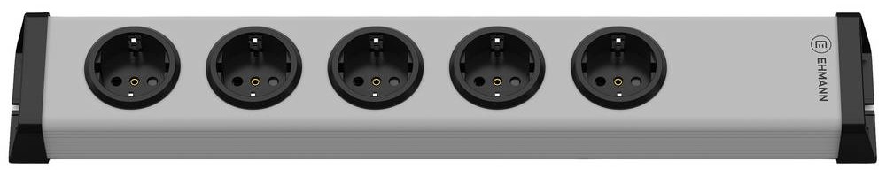 Ehmann 0200x00052300 power strip with Schalter silver, black 1 pc(s)