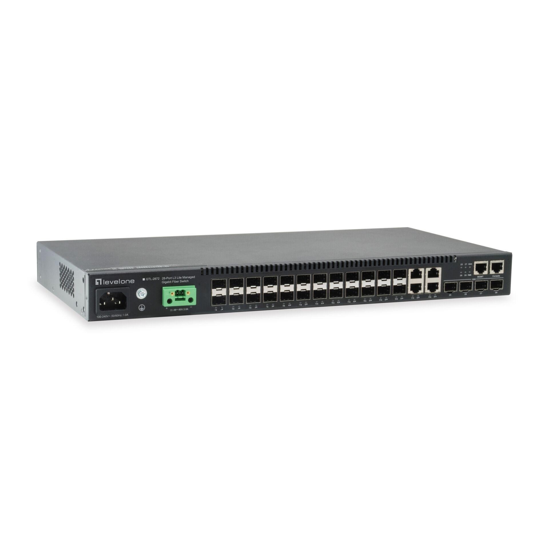 LevelOne GTL-2872 switch di rete Gestito L3 Nero - LevelOne GTL-2872,