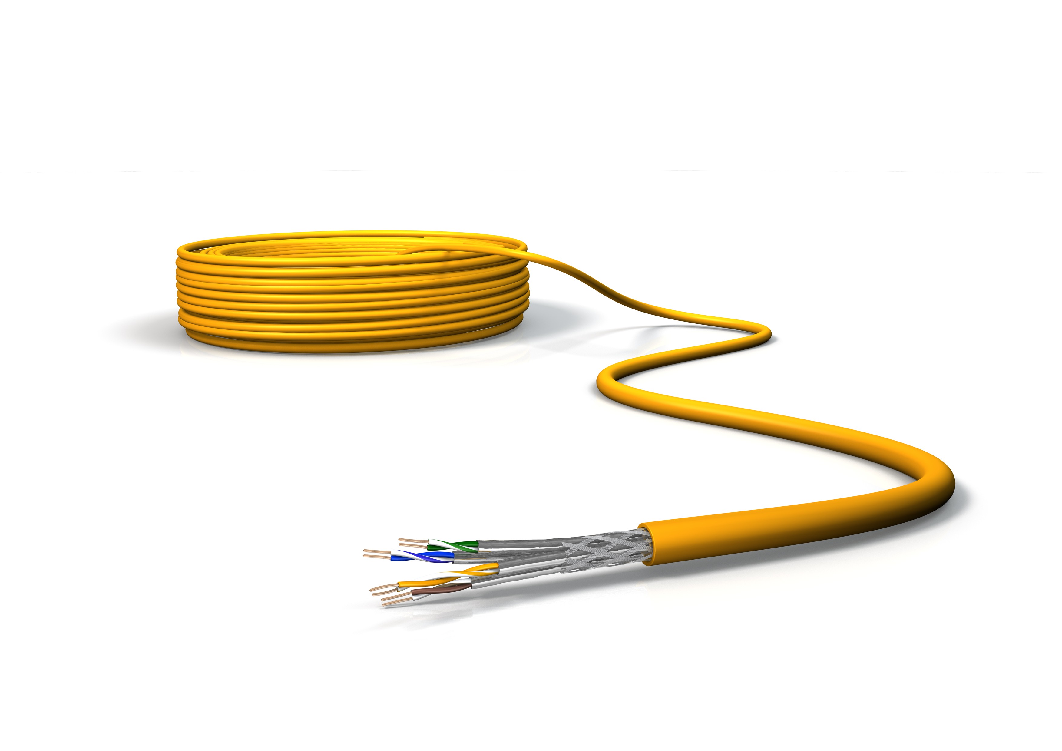Draka Verlegekabel UC1500 HS22, Cat 7A, S/FTP, PiMF, orange, 100m Ring