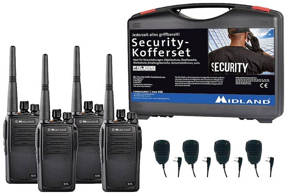 Midland G15 Pro NC PMR 4er Security incl. MA 25-M C1127.S3 PMR-