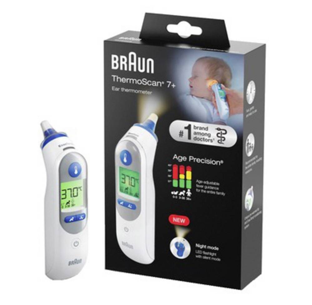 Braun ThermoScan 7+, IRT6525WE Infrarot Fieberthermometer Vorgewä