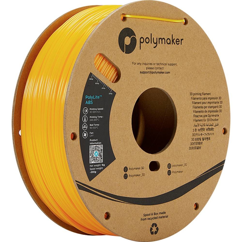 Polymaker PE01006 3D printing material ABS Yellow 1 kg - Polymaker