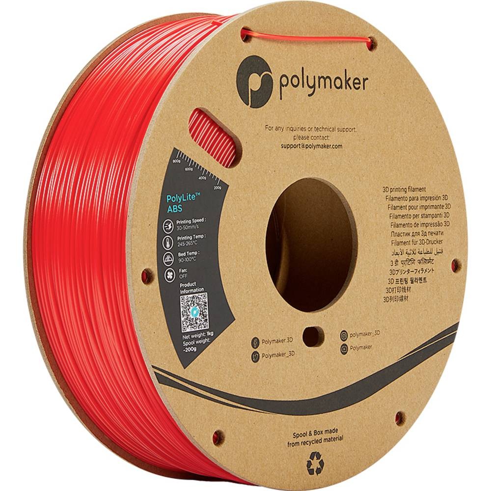 Polymaker PE01004 materiale di stampa 3D ABS Rosso 1 kg - Polymaker