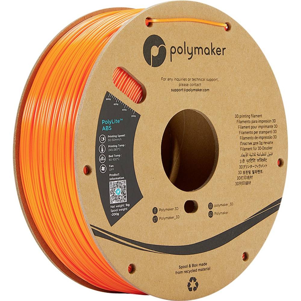 Polymaker PE01009 3D printing material ABS Orange 1 kg - Polymaker