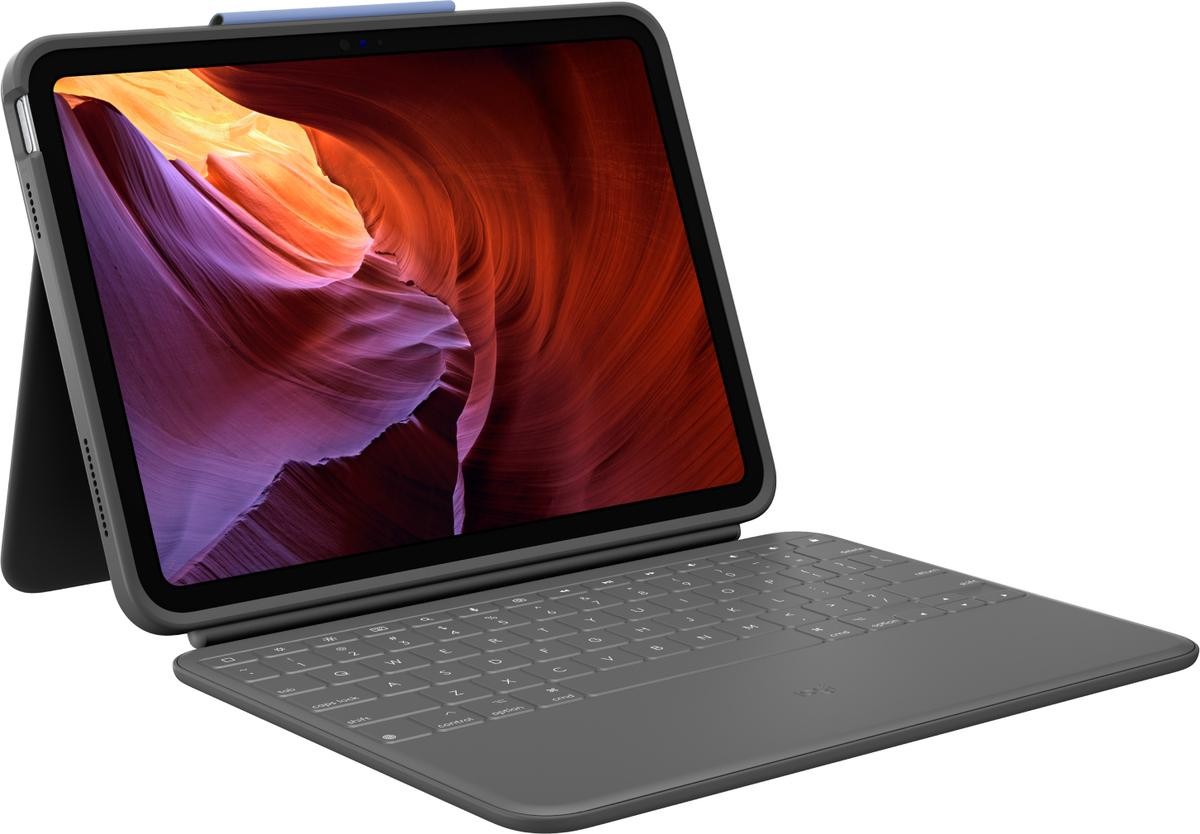 Logitech Rugged Folio QWERTZ-Layout, grau