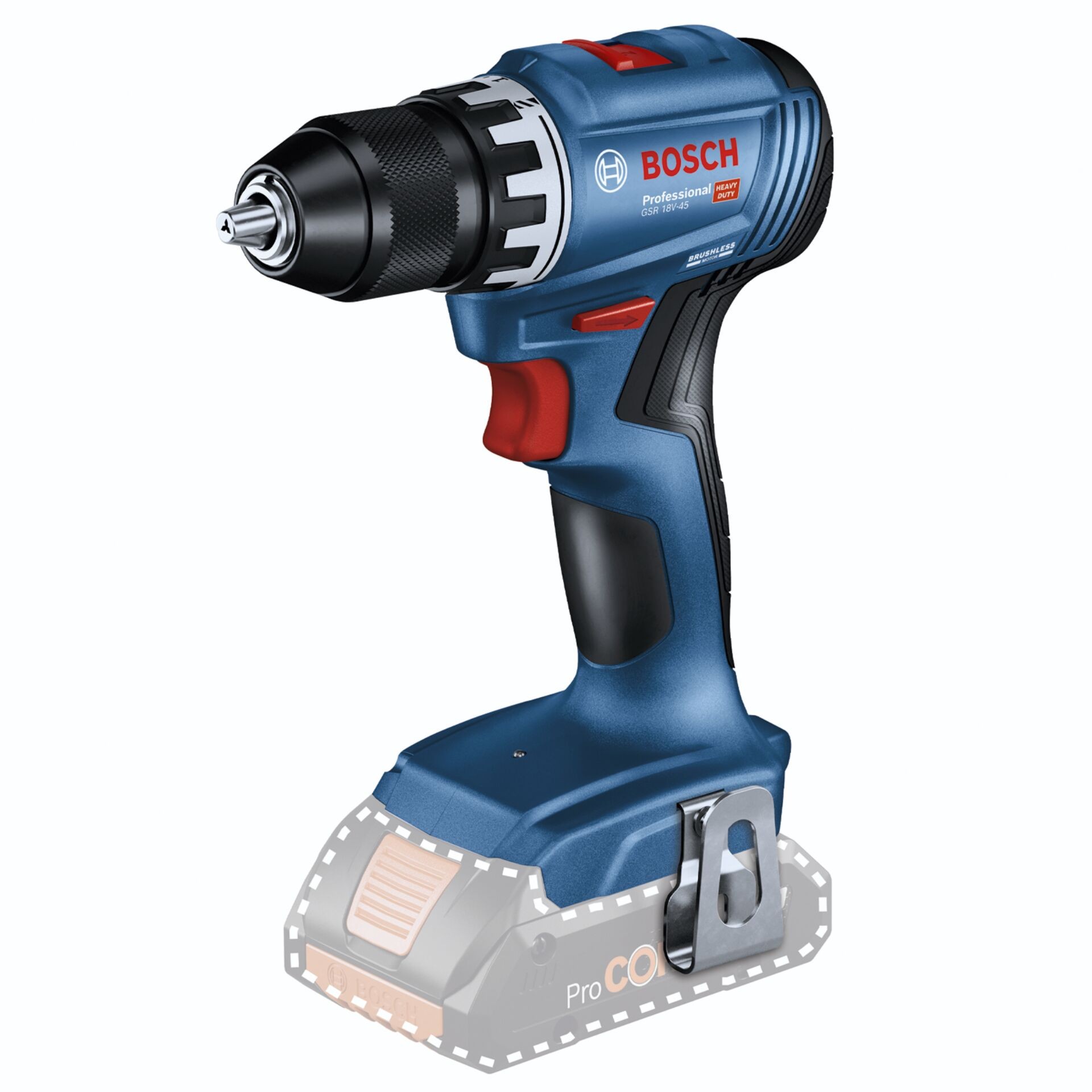 Bosch GSR 18V-45 Professional 500 RPM Keyless 900 g Black, Blue -
