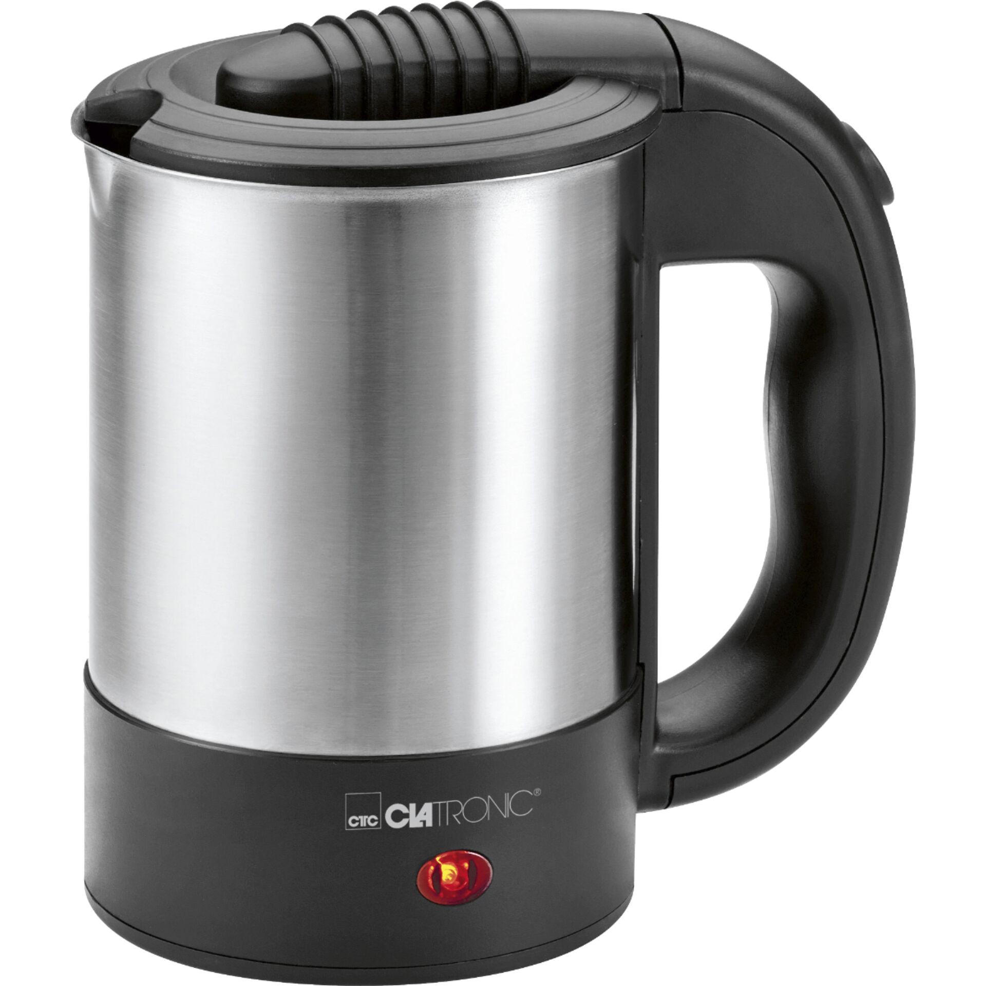 Clatronic WKR 3624 bouilloire 0,5 L 1000 W Noir, Acier inoxydable -
