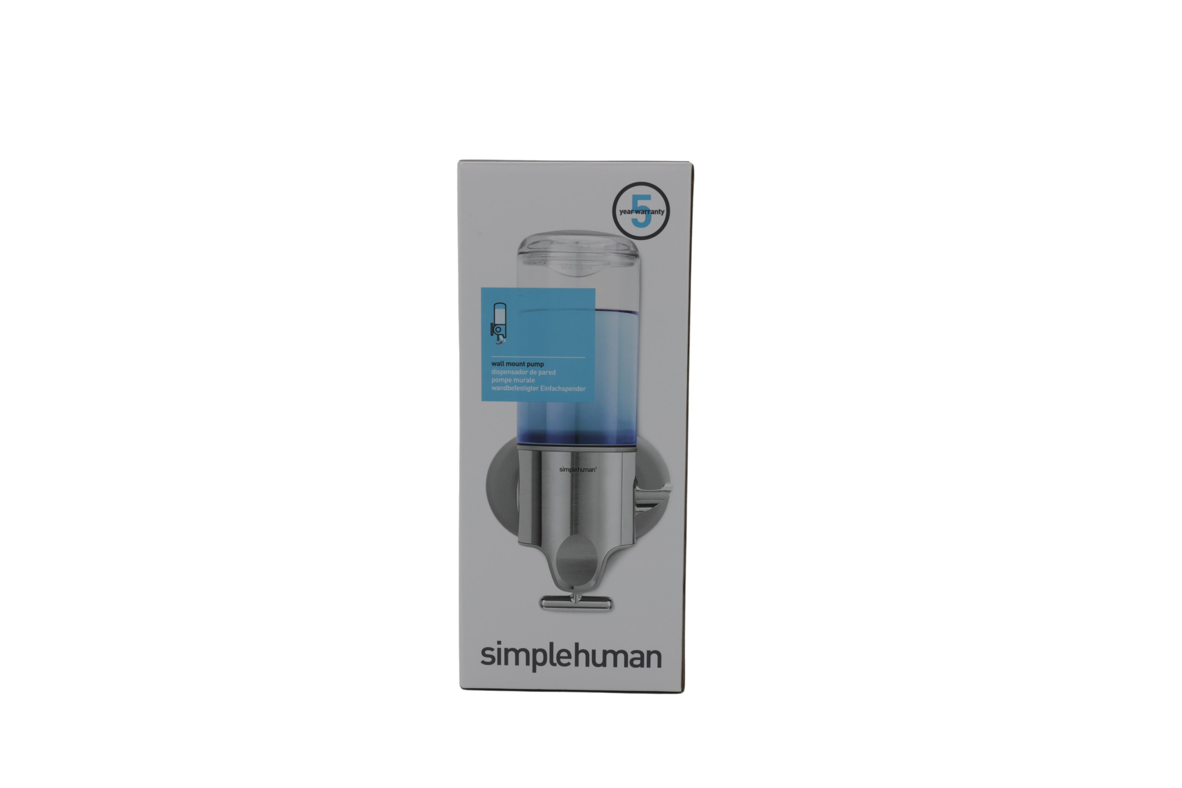 simplehuman Spender con montaggio a parete 1er, gebürsteter inox