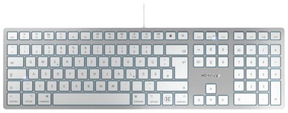 CHERRY KC 6000C FOR MAC Kabelgebunden Tastatur Deutsch, QWERTZ Silber,