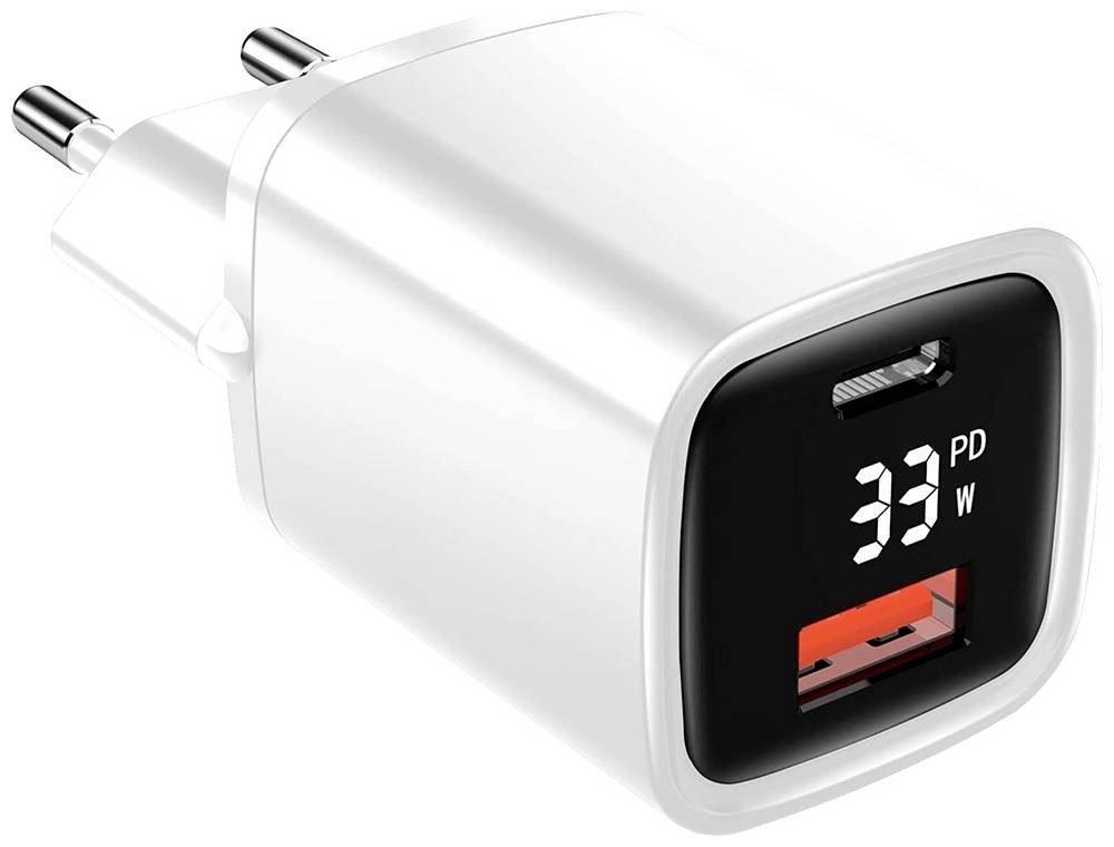 Eaxus Dual Port USB Ladegerät 33W 1x USB-A, 1x USB-C Weiß