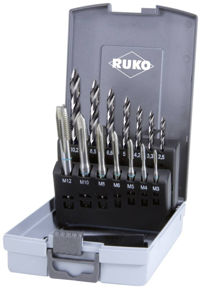 RUKO 259048RO ULTIMATECUT Maschinengewindebohrer-Set 14teilig M3 -