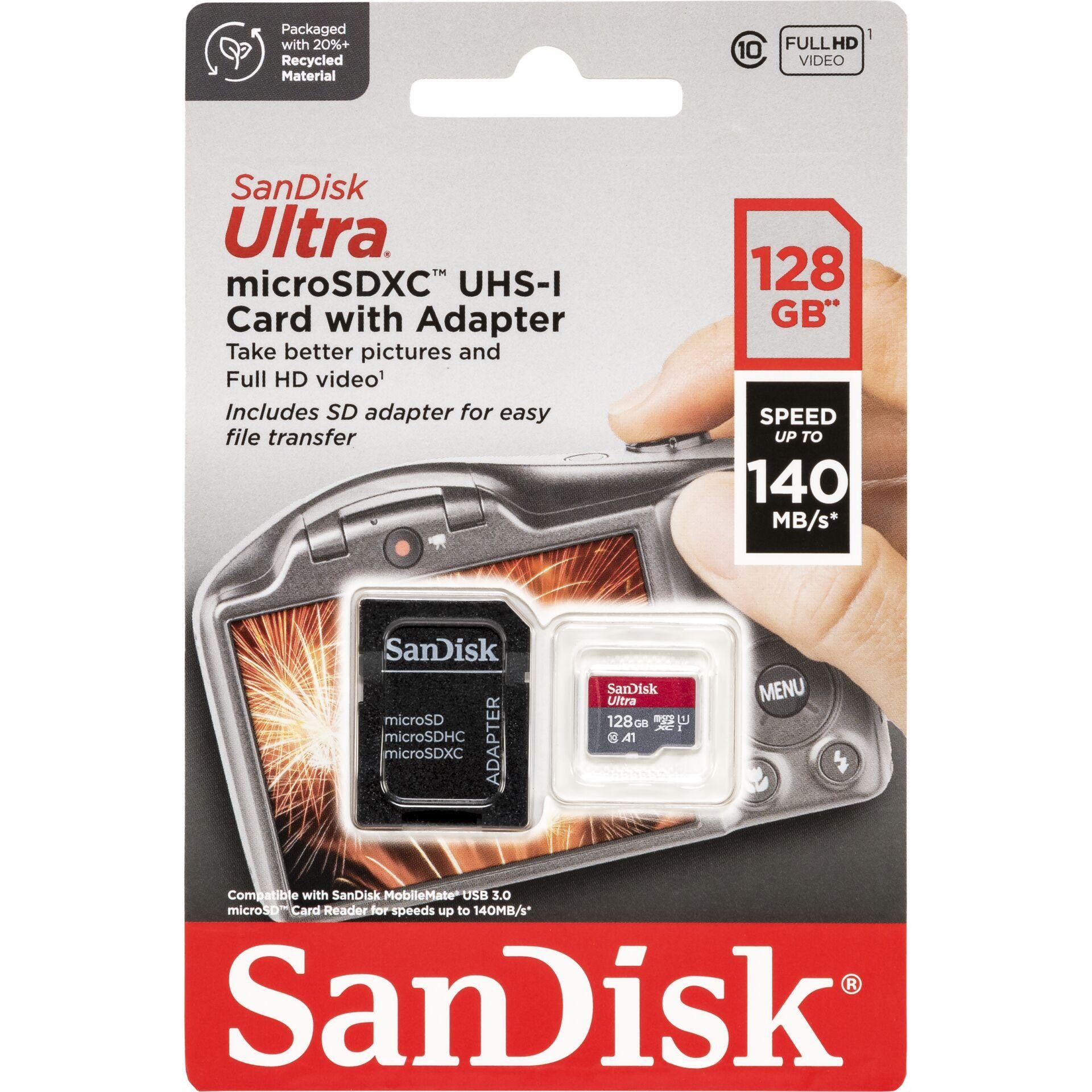 SanDisk Ultra 128 GB MicroSDXC UHS-I Classe 10 - SanDisk Ultra, 128