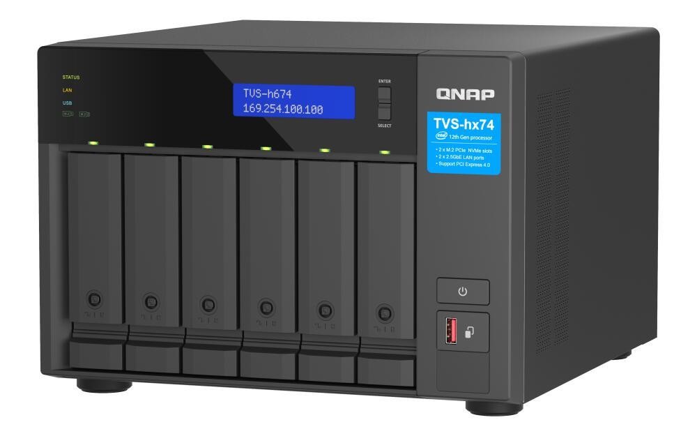 QNAP TVS-H674 NAS Tower Intel Core i5 i5-12400 32 GB DDR4 0 TB