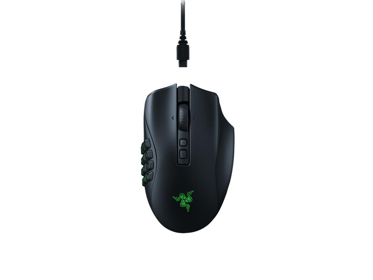 Razer Naga V2 Pro ratón Juego mano derecha RF Wireless + Bluetooth +