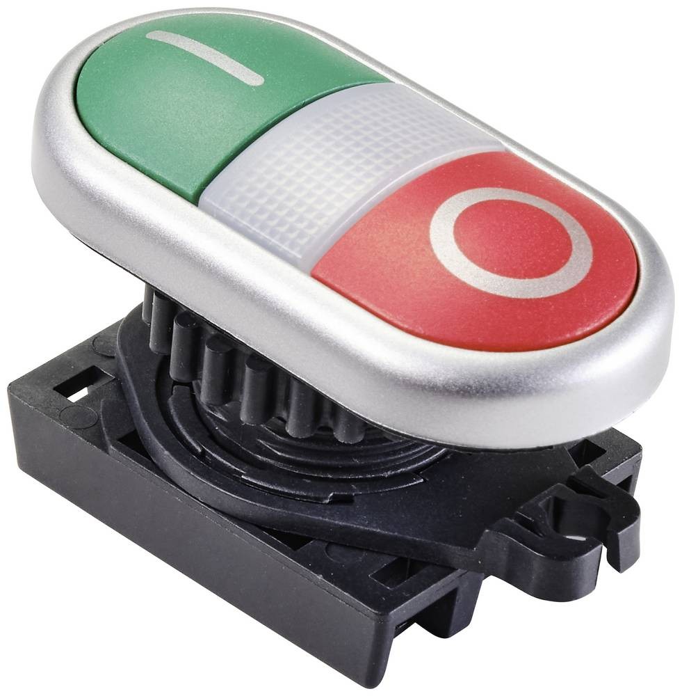 TRU COMPONENTS TC-10344004 S2TR-P3W Doppeldrucktaster green, Rot 1 pc(