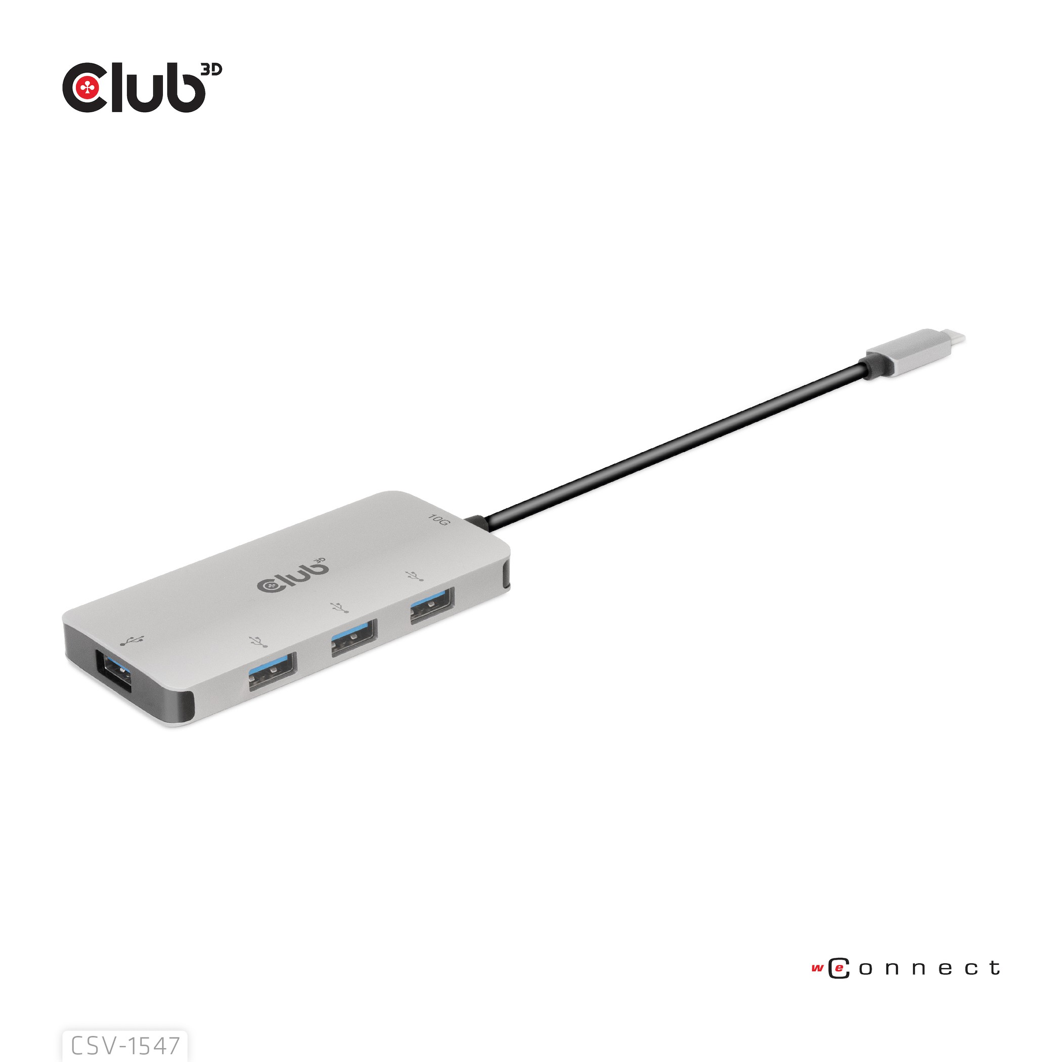 CLUB3D 4-Port USB-A Hub for USB-C 10Gbps Fast Transfer - CLUB3D 4-