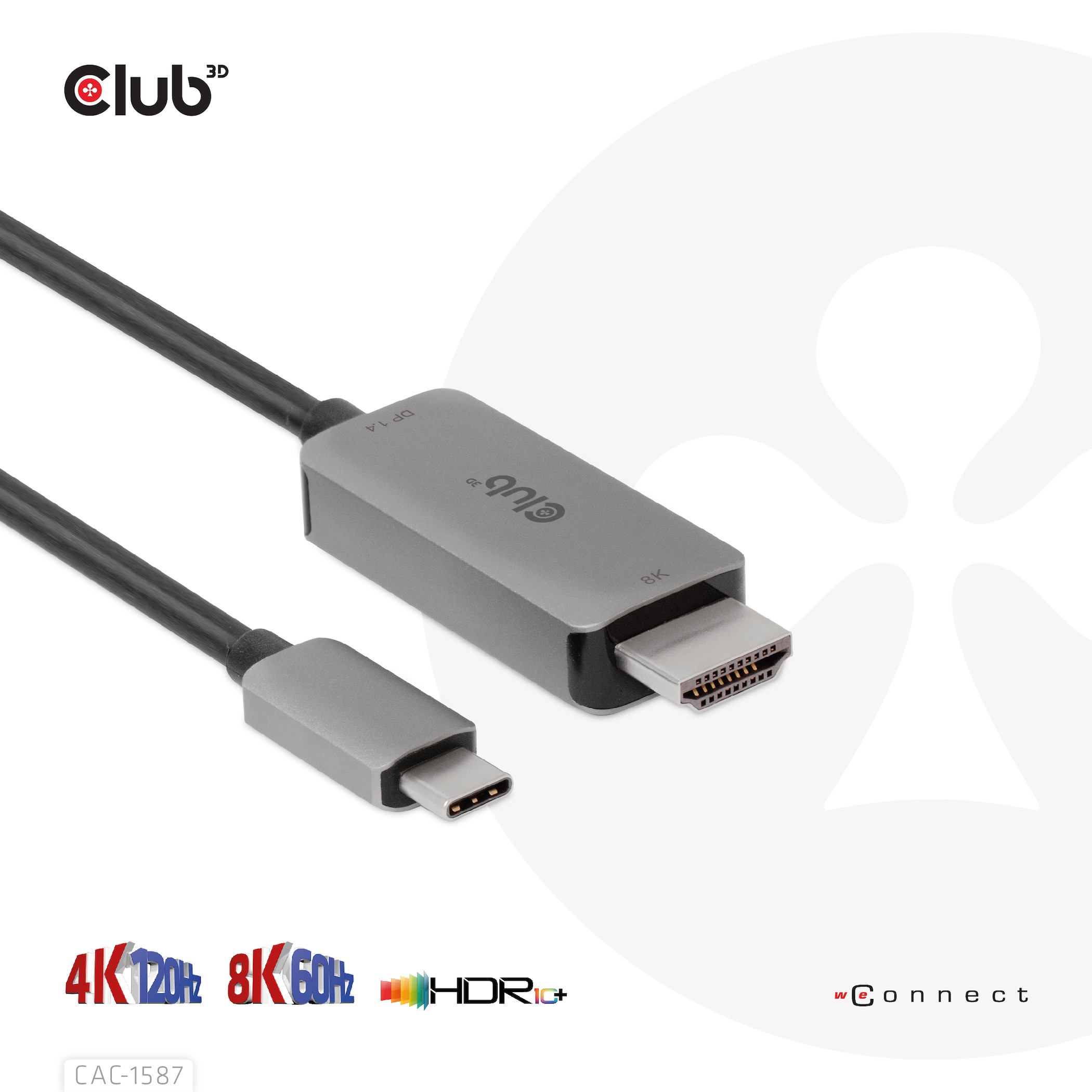 CLUB3D CAC-1587 câble vidéo et adaptateur 3 m USB Gen2 Type-C HDMI