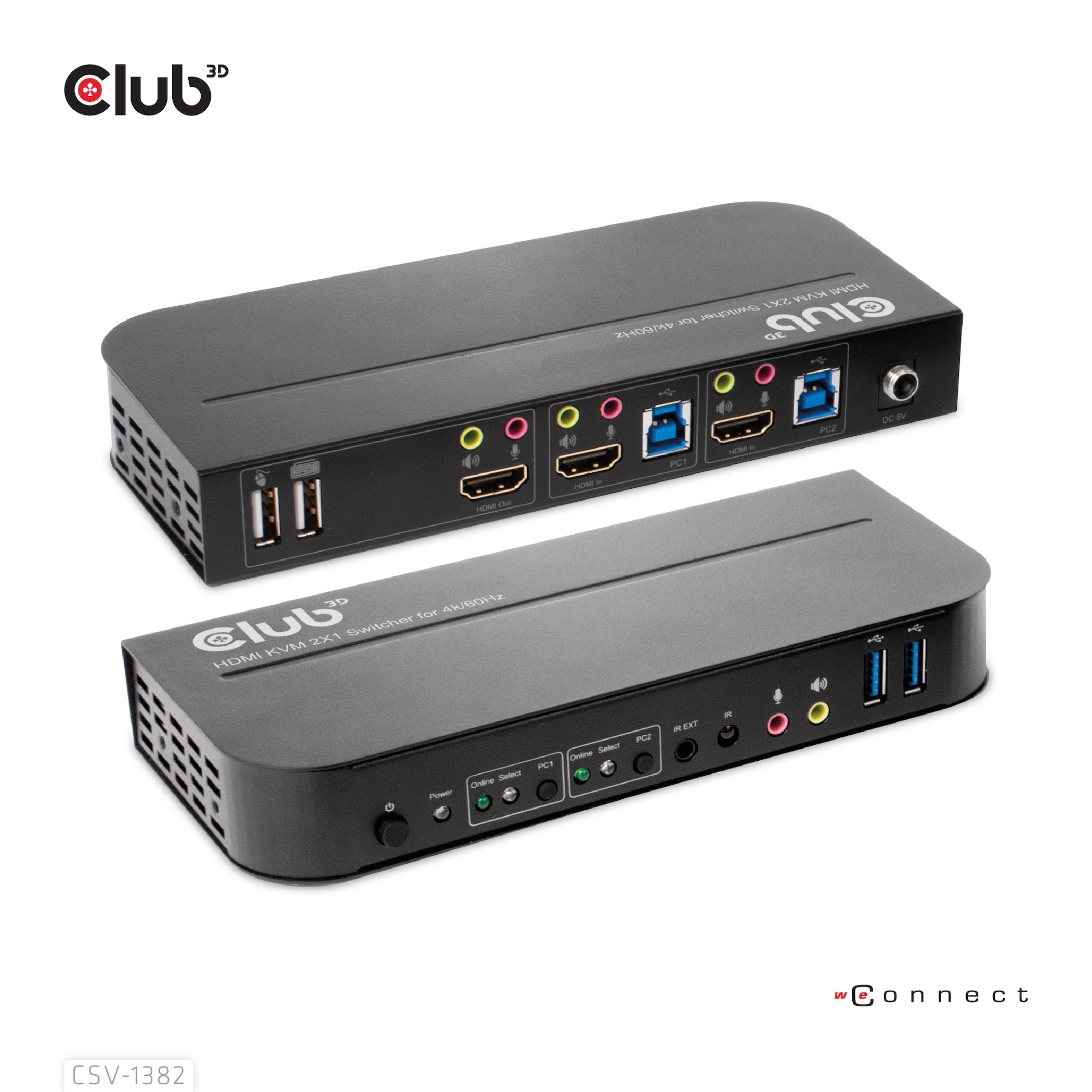 CLUB3D CSV-1382 switch per keyboard-video-mouse (kvm) Nero - CLUB3D
