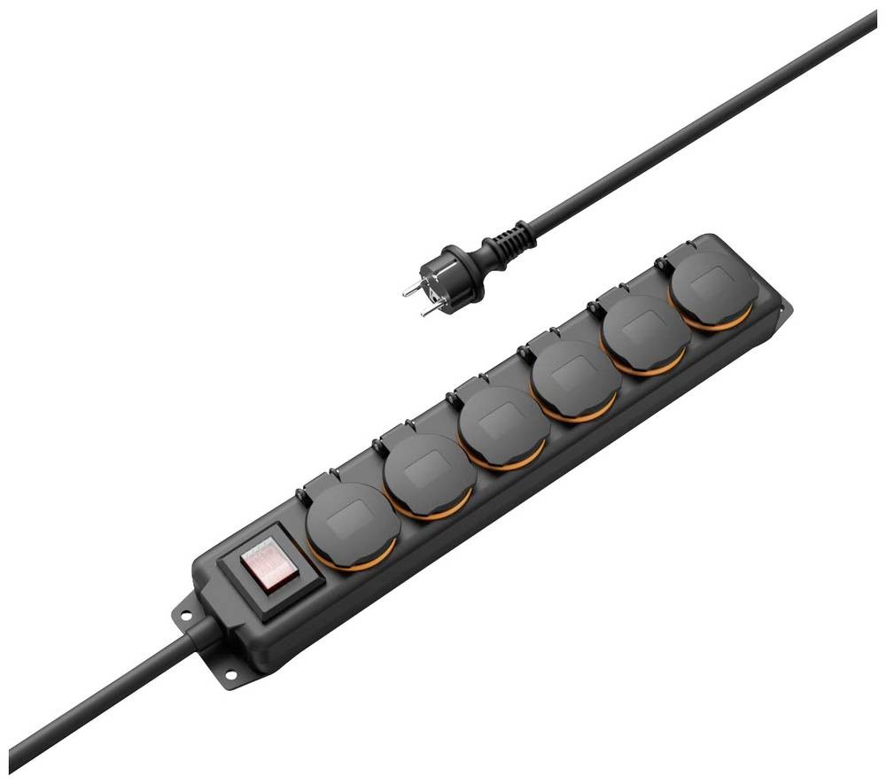 Hama 00223065 power extension 2 m 6 AC outlet(s) Outdoor Black - Hama