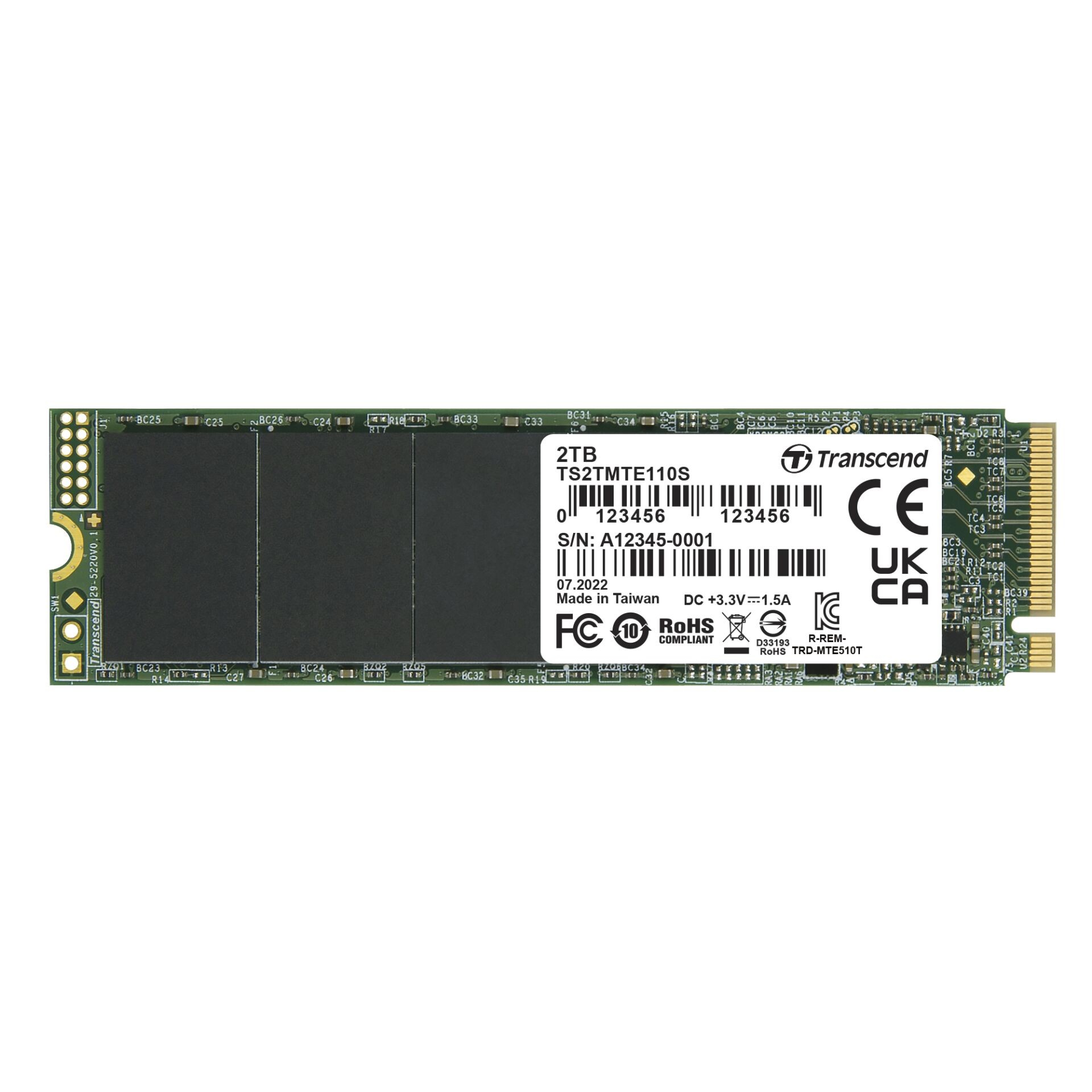 SSD 2TB Transcend M.2 MTE110S (M.2 2280) PCIe Gen3 x4 NVMe