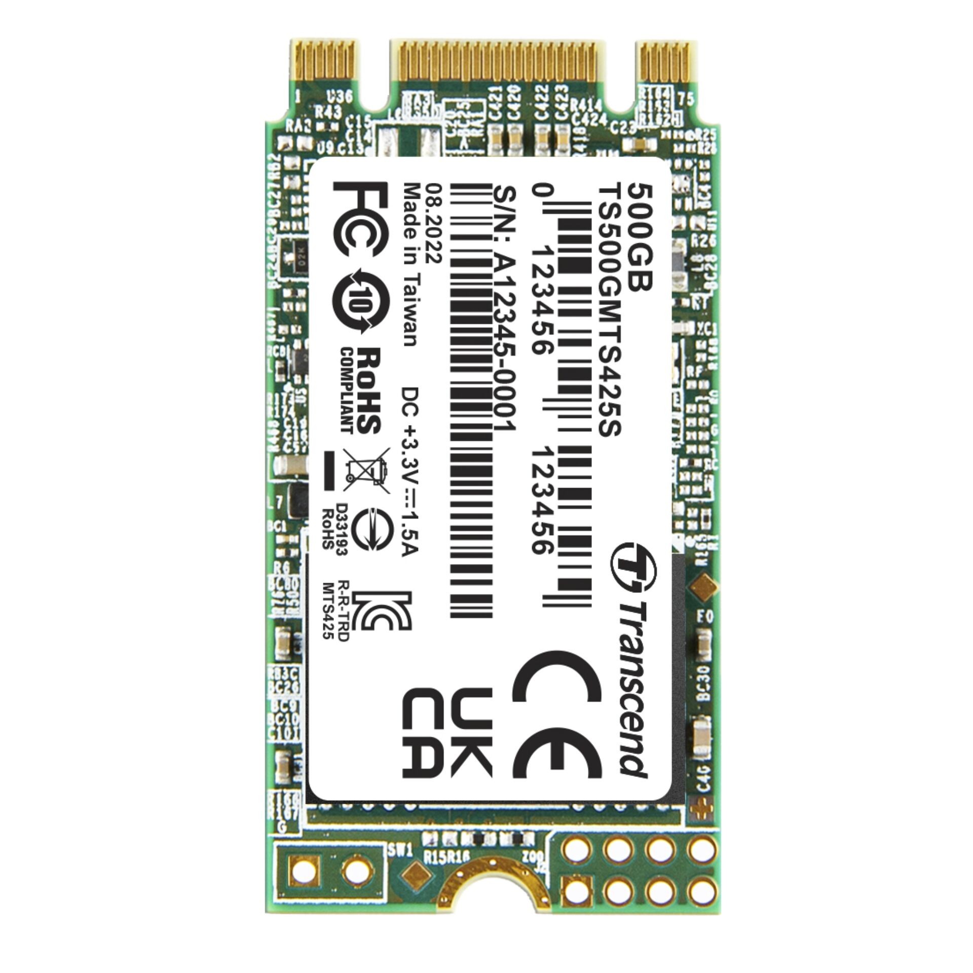 Transcend 425S 500 Go M.2 Série ATA III 3D NAND - Transcend 425S,