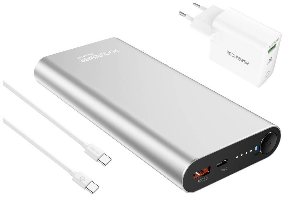 RealPower PB-20000PD Lithium-Ion (Li-Ion) 20000 mAh Aluminium -